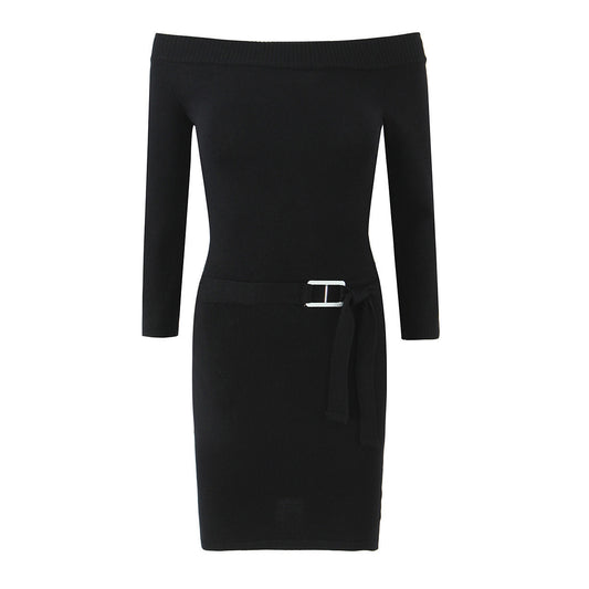 Saloon Knit Mini Dress In Black