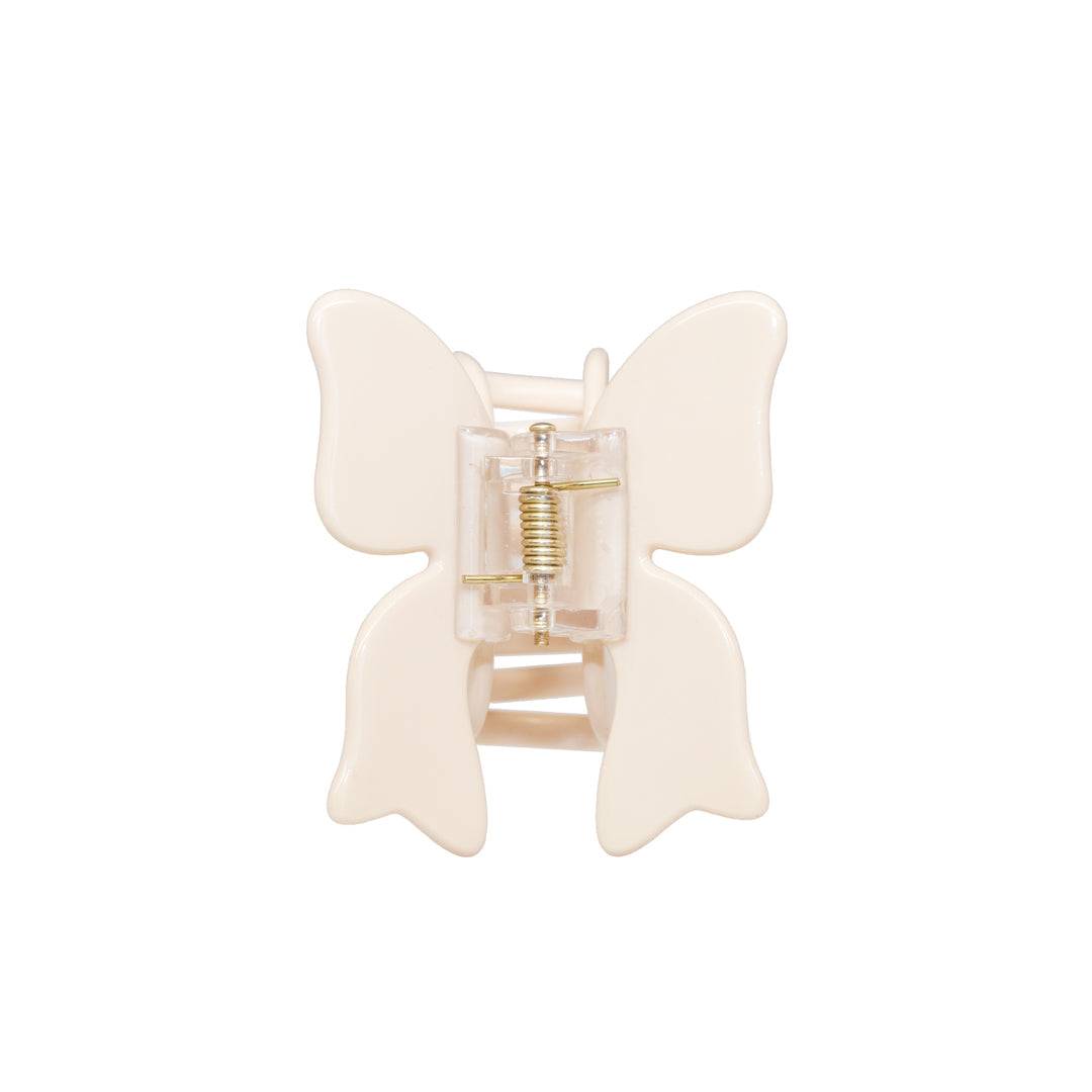 AMELIA BOW BUTTERFLY HAIR CLIP IN CUSTARD