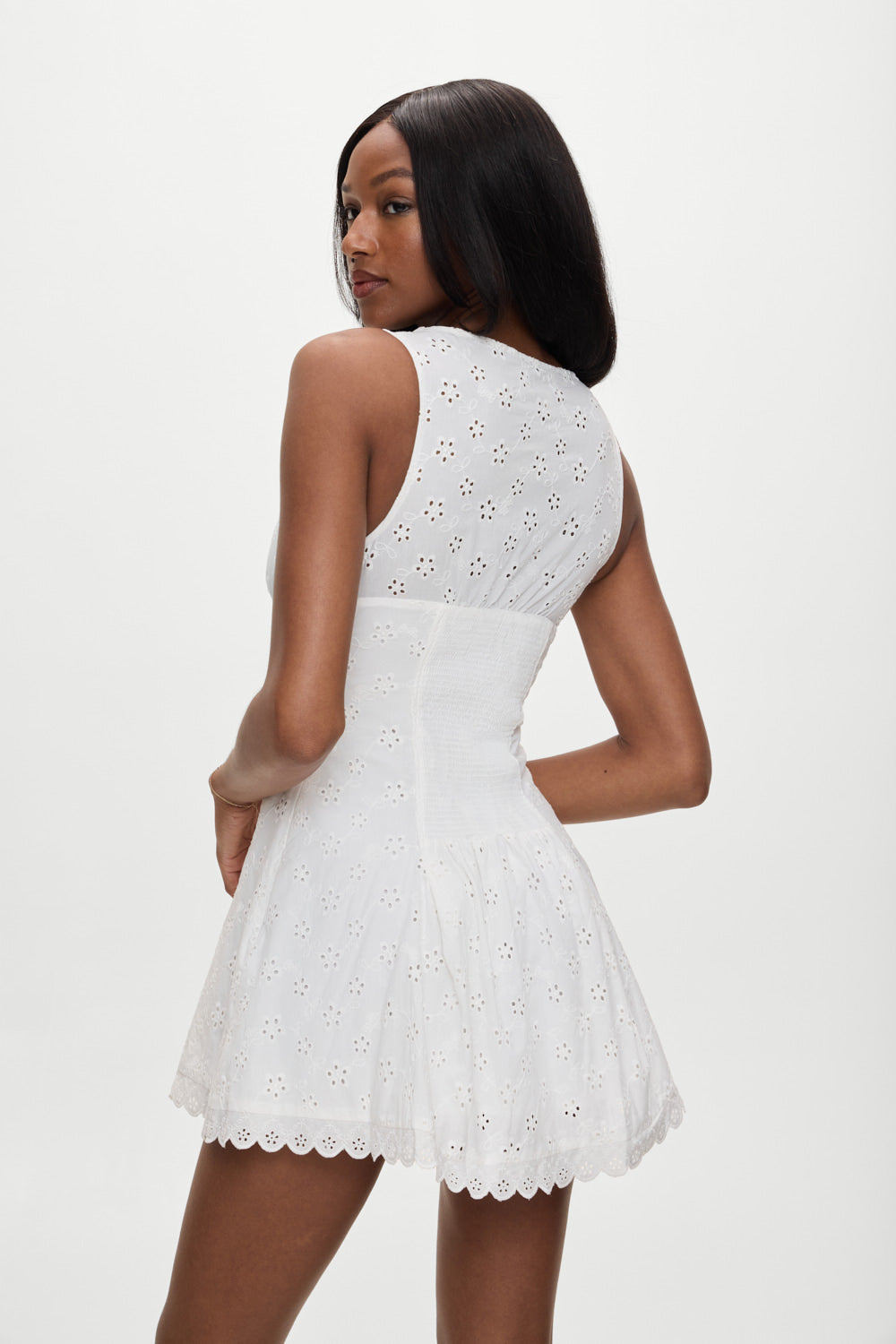 Farm Eyelet Mini Dress