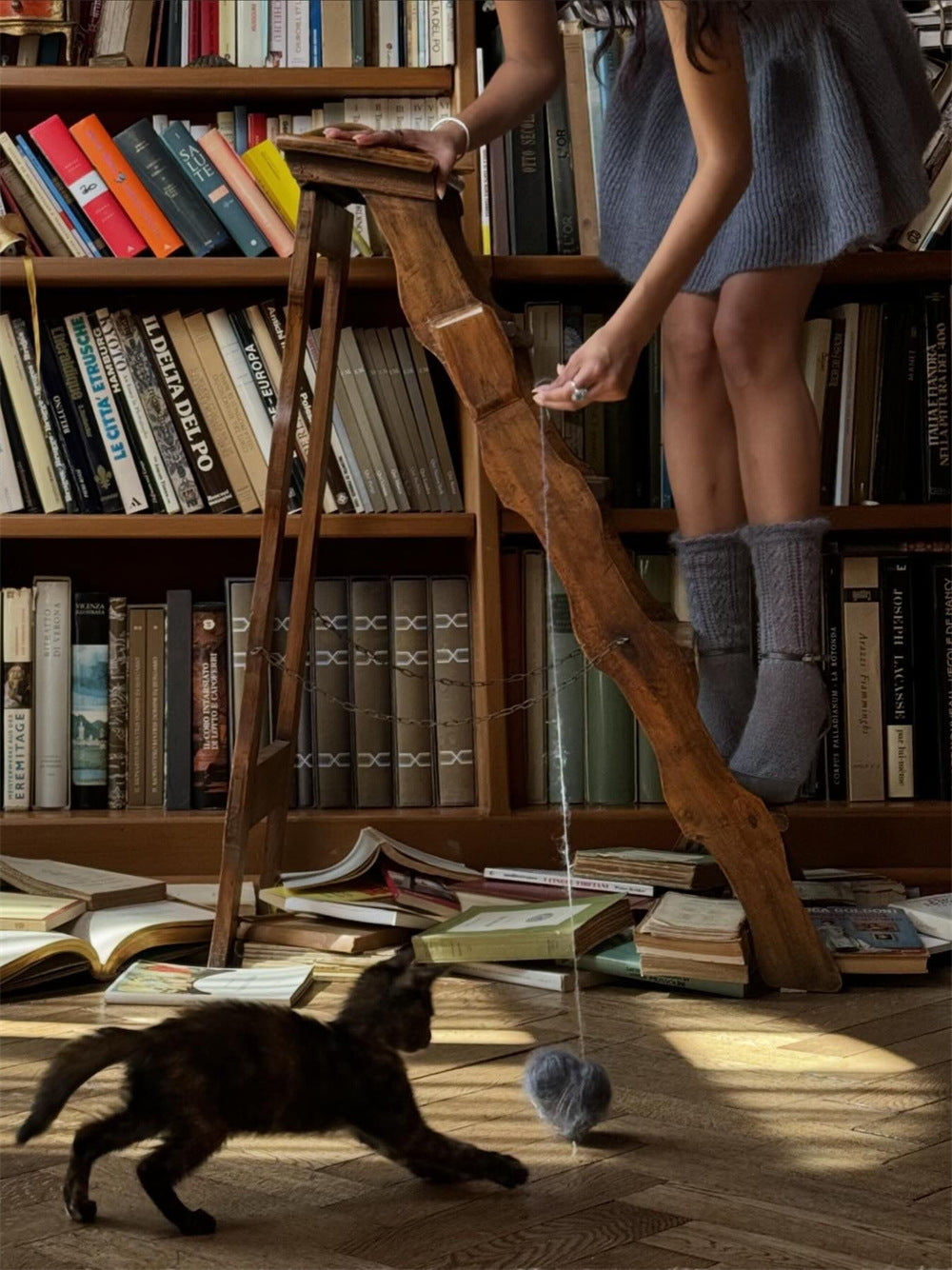 Little Swans Knit Mini Dress in Grey