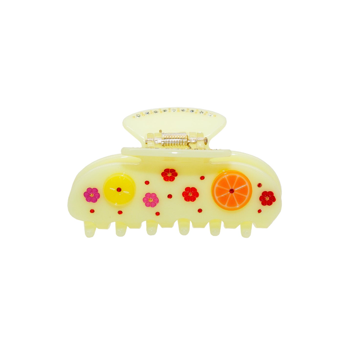 lemon flower bio-acetate large hair claw clip  Emijay classic hair clips – perfect for thick hair and trendy hairstyles.