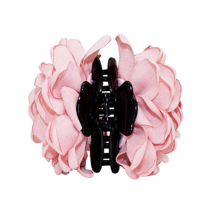 Pale Pink flower bio-acetate extra large Emijay classic hair claw clips–perfect for thick hair and all hairstyles women.