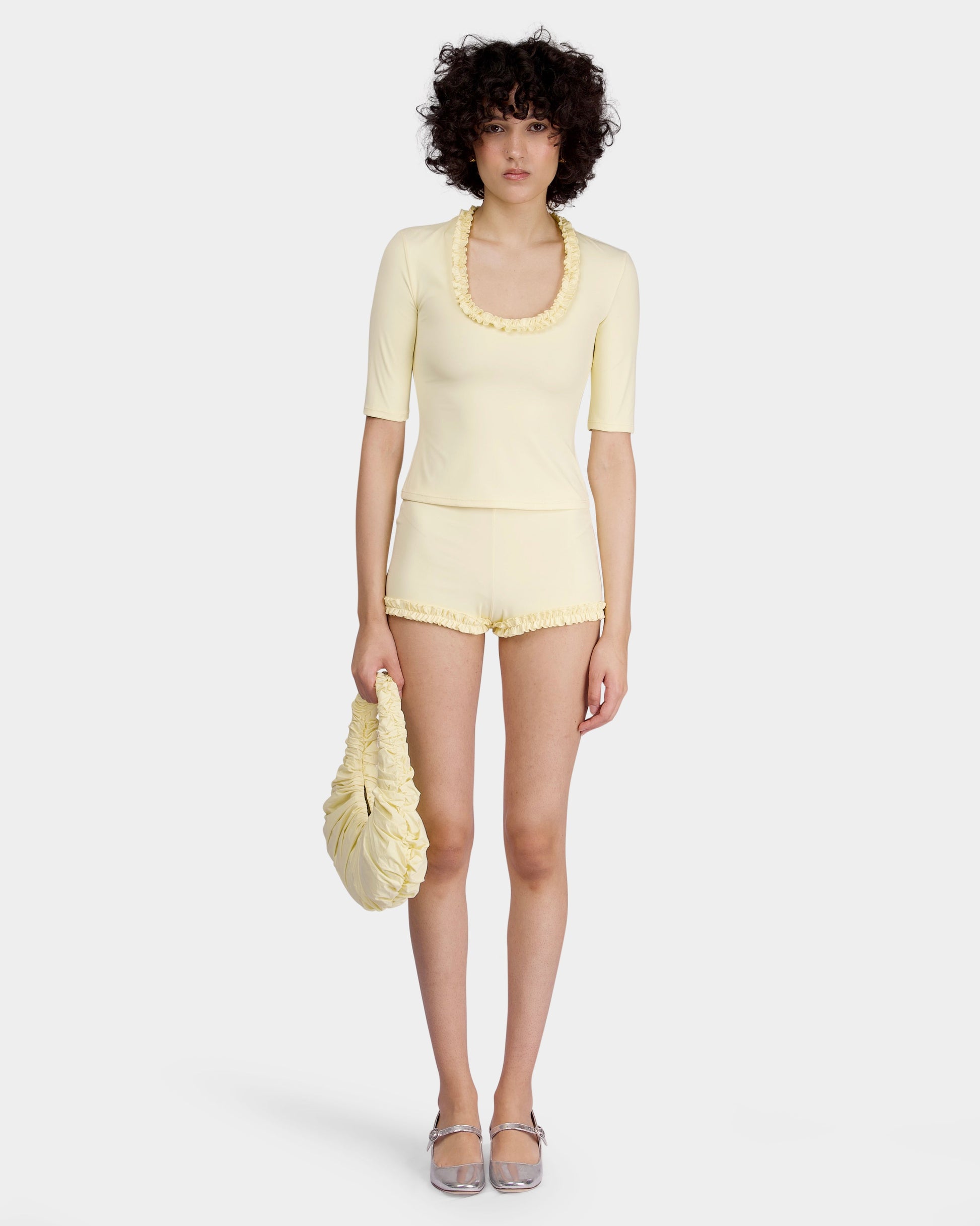 Citrine Ruffle Beach Shorts my mum made it coupon  sale code skirt puffer bag dress white crop top girl cute clothing mindfully outfits cottagecore  cotton good quality comfy chic vacation daily