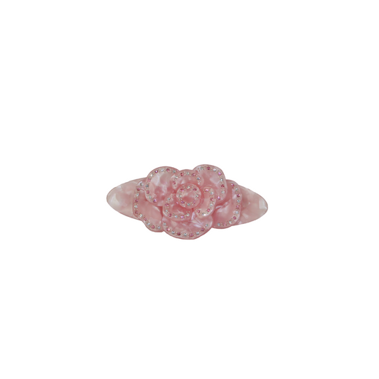 Peony Praline Rose Barrette in Blush