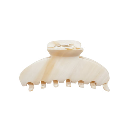 Buttercream bio-acetate extra large Emijay classic hair claw clips–perfect for thick hair and all hairstyles women.