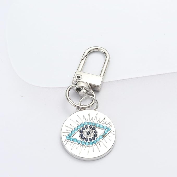 Chloe Silver Gold Evil Eye Keychain for Women Protection Good Luck Charms Key Chain for Car Keys Holder Bag Purse