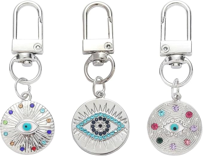 Chloe Silver Gold Evil Eye Keychain for Women Protection Good Luck Charms Key Chain for Car Keys Holder Bag Purse