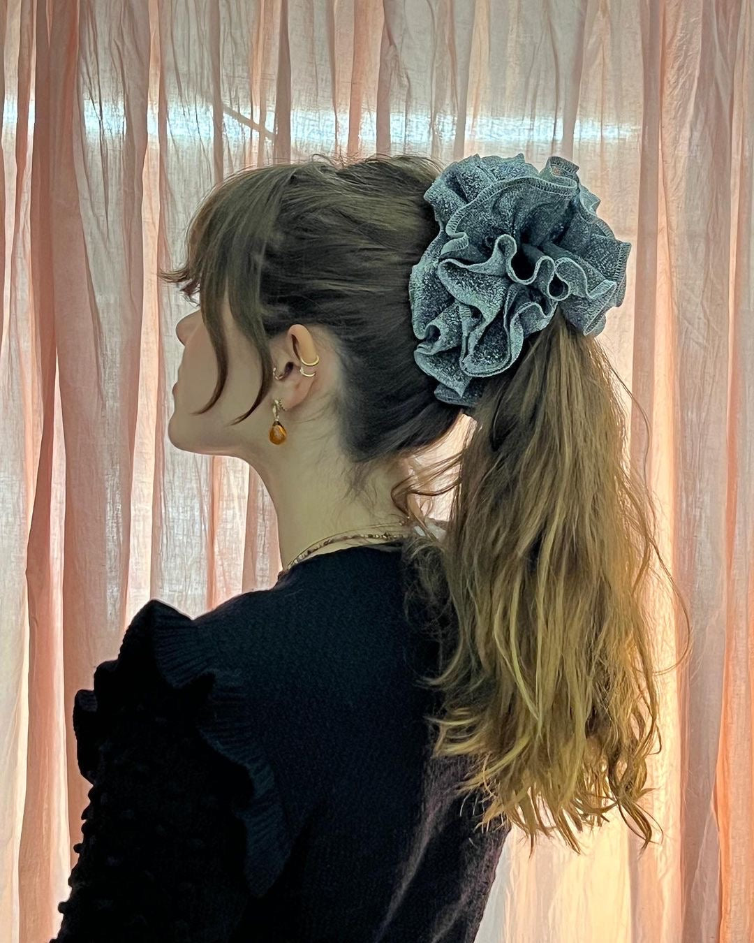 Sweet Dreams Scrunchie in Silver Brat