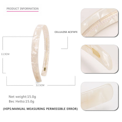 Cream Timeless bio-acetate extra large Emijay classic Hair Headband –perfect for thick hair and all hairstyles women.