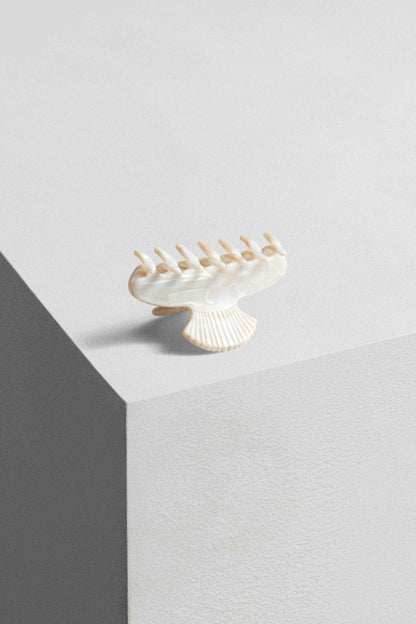 Fan shell Jennie inspired cute bio-acetate large hair claw clip designed for elegant updos– perfect for thick hair and effortless hairstyles