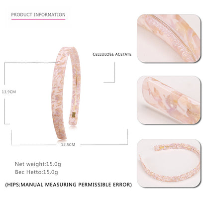 Timeless Pink bio-acetate extra large Emijay classic Hair Headband –perfect for thick hair and all hairstyles women.