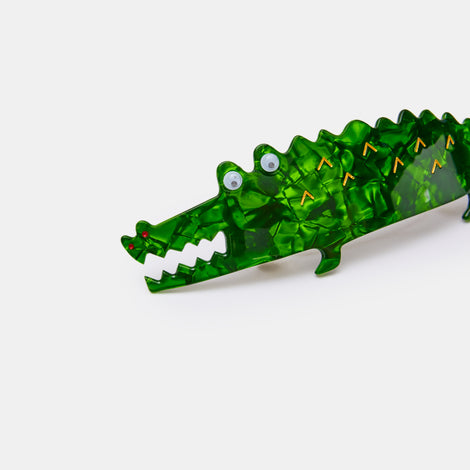 Green Alligator Barrette