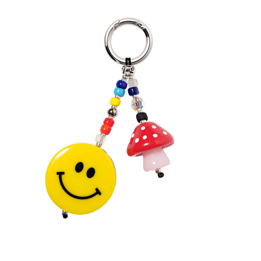 Happy Shroomie Bag Ting Charm Wristlet Phone Strap Stringting sale phone charm crafted with high-quality colorful beads—perfect for accessorizing phones with a minimalist, stylish touch. A must-have essential and a thoughtful gift idea for women.