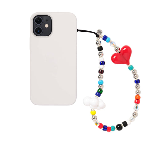 Love In The Clouds Wristlet Phone Strap Stringting sale phone charm crafted with high-quality colorful beads—perfect for accessorizing phones with a minimalist, stylish touch. A must-have essential and a thoughtful gift idea for women.