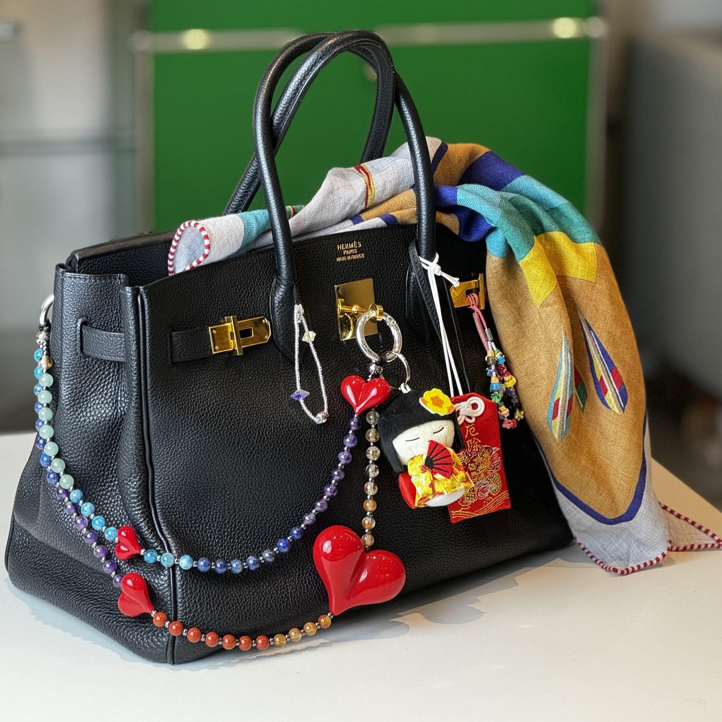 Stringting sale bag charm crafted with high-quality colorful beads—perfect for adding a minimalist, stylish touch to handbags. A chic essential and a thoughtful gift idea for women.