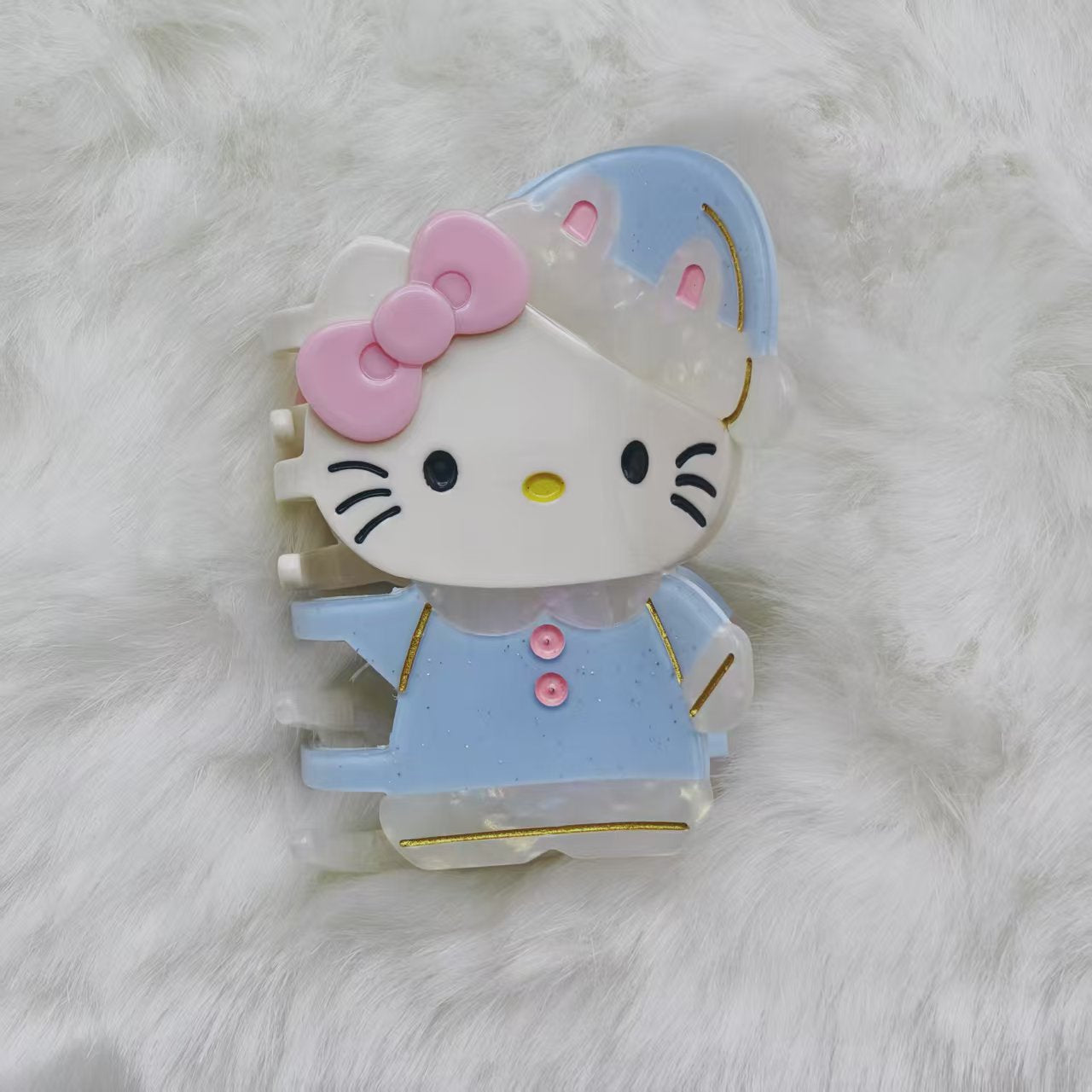 Bow Kitty hair claw clip