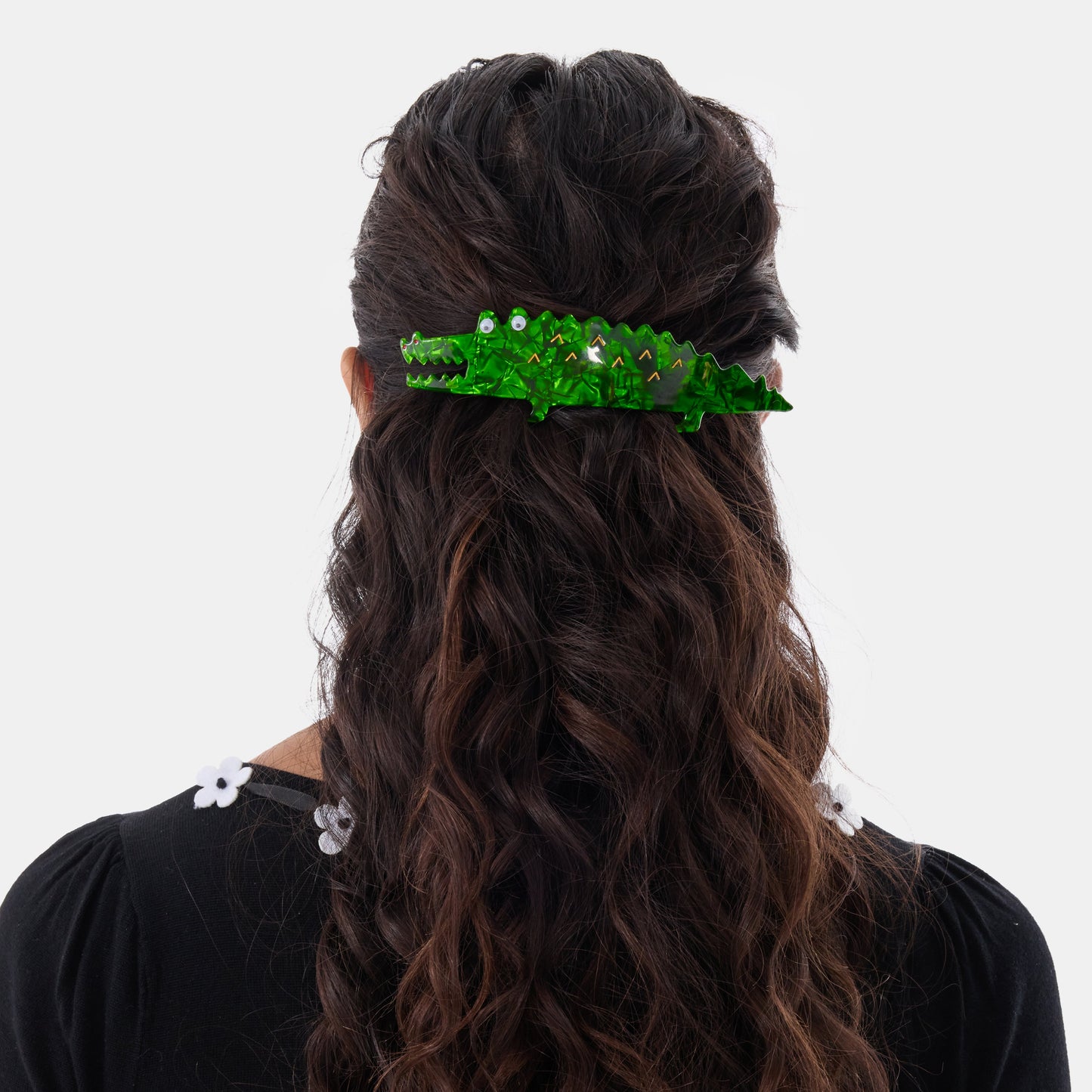 Green Alligator Barrette