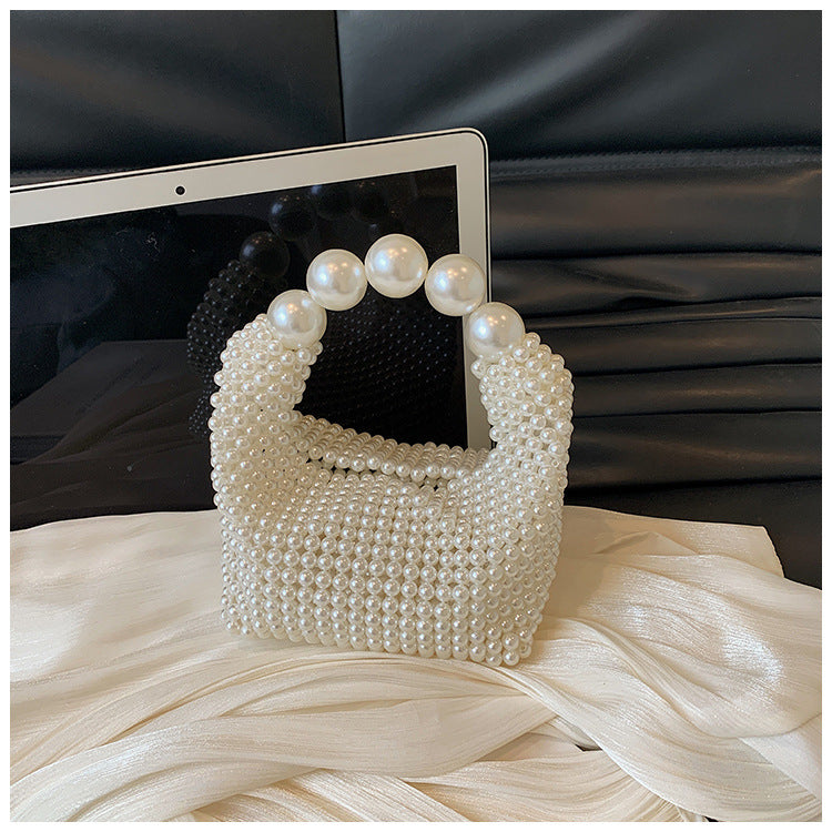 Chloe STATEMENTS OF HANDMADE PEARL BEADED HANDBAG WHITE