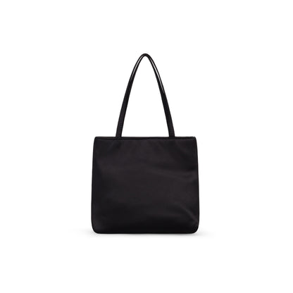 MILA LITTLE SILK BAG IN black  Elegant silk tote handbag with a smooth finish, spacious interior, and sturdy handles, perfect for adding a touch of luxury to any outfit