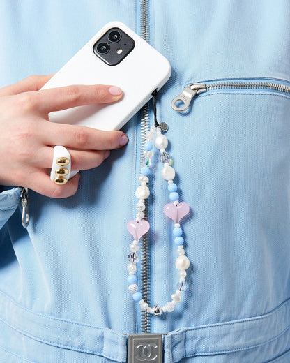 Cancer Moon Beam Zodiac Wristlet Phone Strap Stringting sale phone charm crafted with high-quality colorful beads—perfect for accessorizing phones with a minimalist, stylish touch. A must-have essential and a thoughtful gift idea for women.