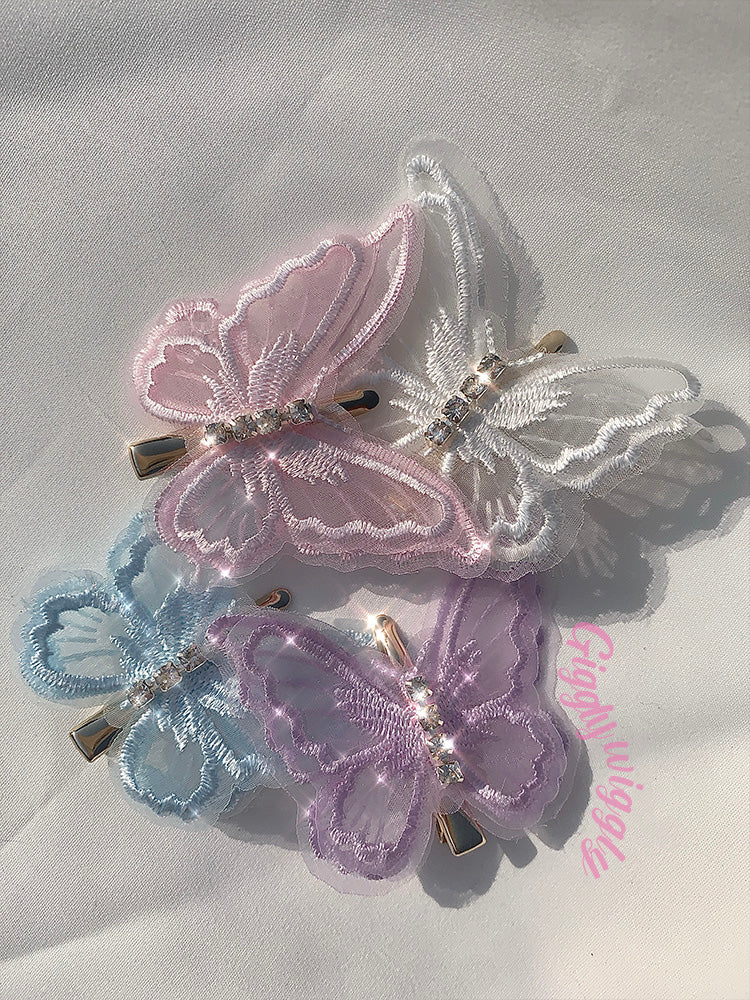 Sweetheart Clips in Fairy Pink Butterfly