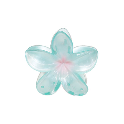 super bloom mint pearl flower bio-acetate extra large Emijay classic hair claw clips–perfect for thick hair and all hairstyles women.