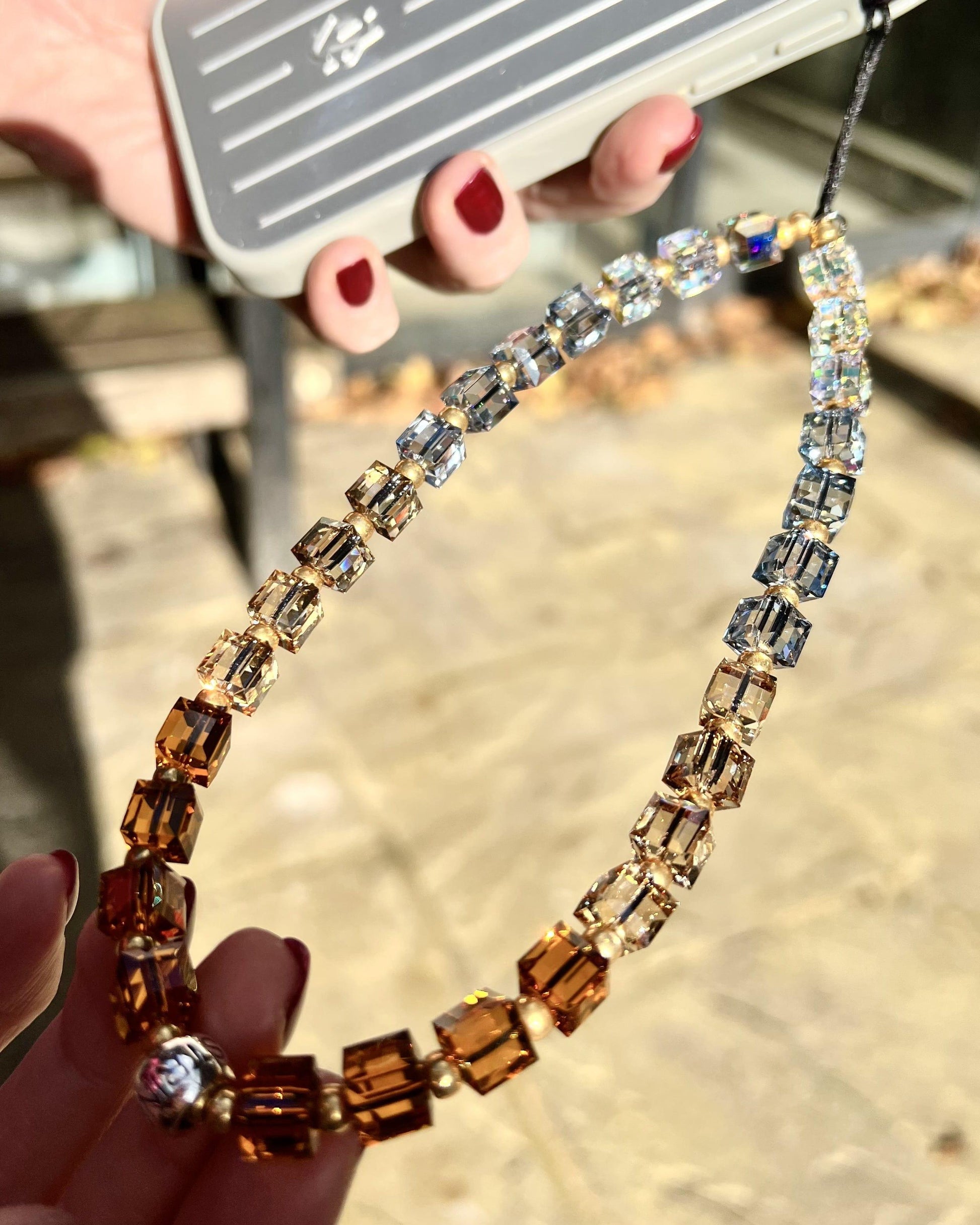 Honey Drip Ting Crystal Wristlet Phone Strap Stringting sale phone charm crafted with high-quality colorful beads—perfect for accessorizing phones with a minimalist, stylish touch. A must-have essential and a thoughtful gift idea for women.