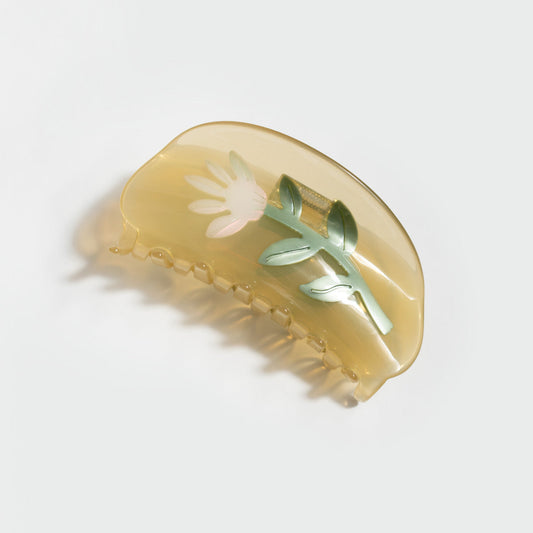 Thistle Flower Jennie inspired cute bio-acetate large hair claw clip designed for elegant updos– perfect for thick hair and effortless hairstyles