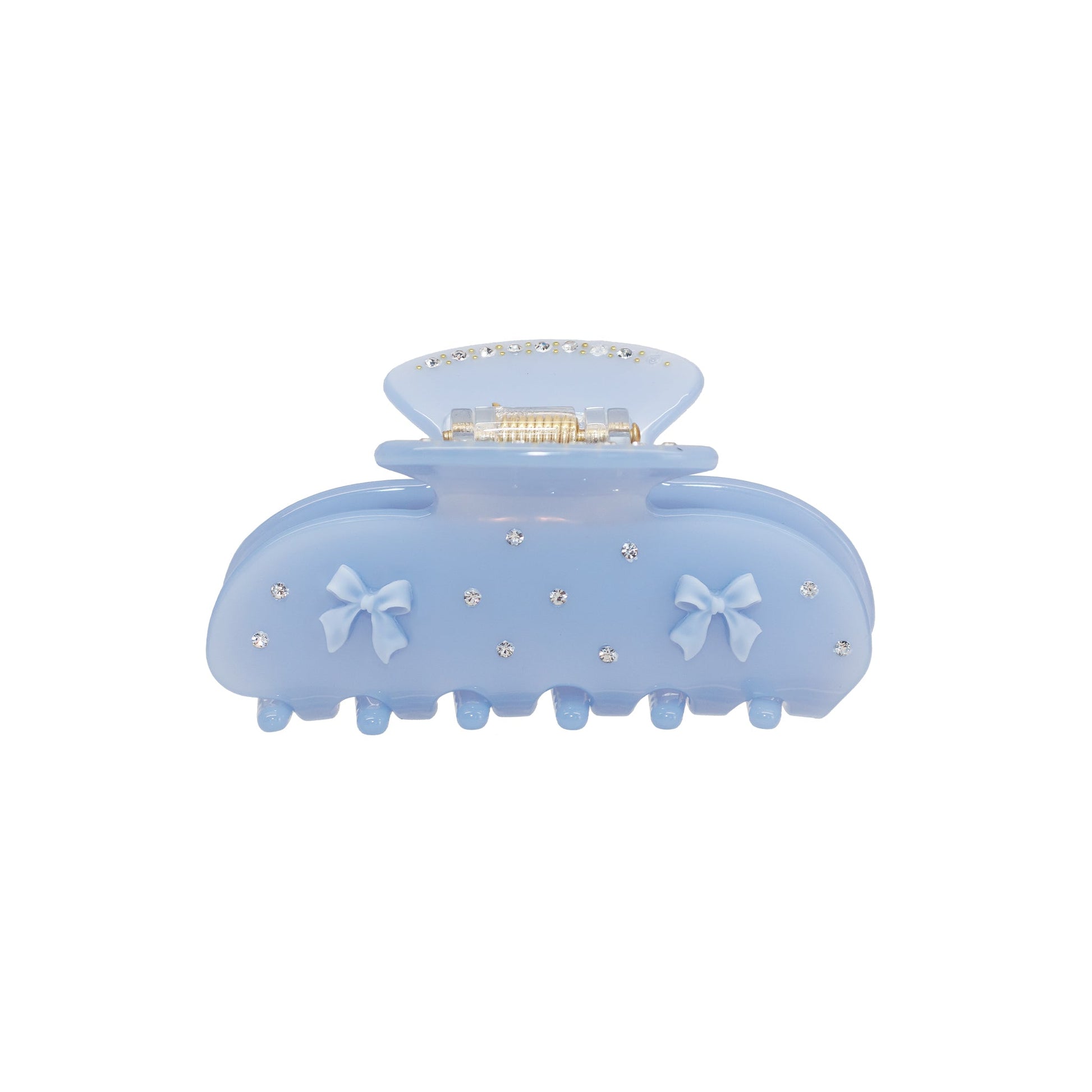 Blue ribbon  bio-acetate large hair claw clip  Emijay classic hair clips – perfect for thick hair and trendy hairstyles.